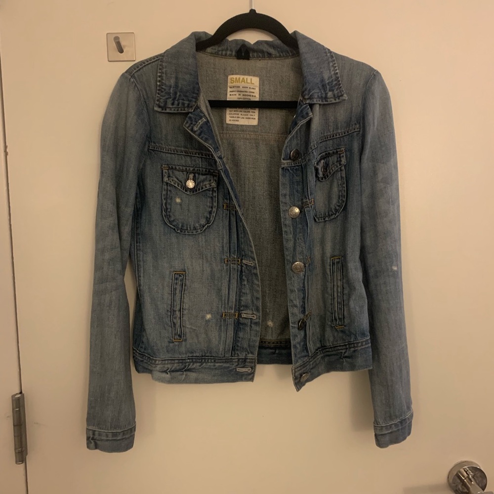 J Crew Distressed Denim Jacket